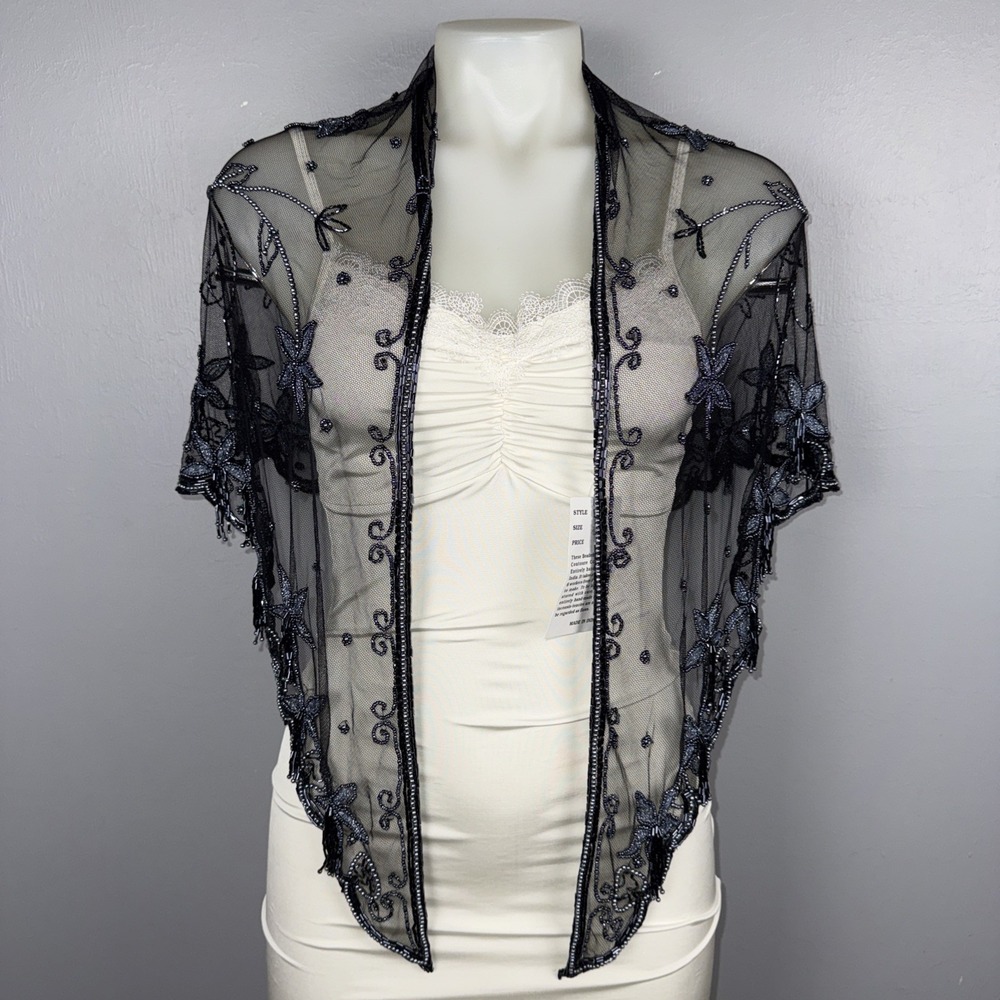 Unbranded Beaded Shawl Wrap Blue